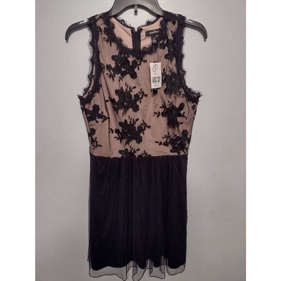 NWT Speechless Size 11Juniors Black Tan Floral Semi Formal Dress - Picture 4 of 6